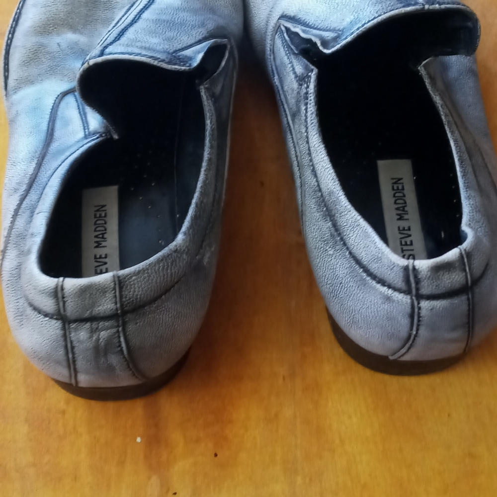 Steve madden teca Aldo shoes size 12 upper hand made leather grayish sliver - Picture 4 of 6